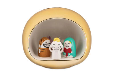 Alessi Krippe Presepe, Krippe gold, innen weiß