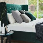 Bielefelder Werkstätten Bett Polo, dunklegrün Detail Kopfteil