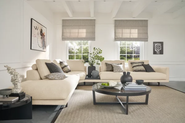 Bielefelder Werkstätten Sofa Long Island Bielefelder Werkstätten Sofa Long Island, weißer Bezug mit Dekokissen