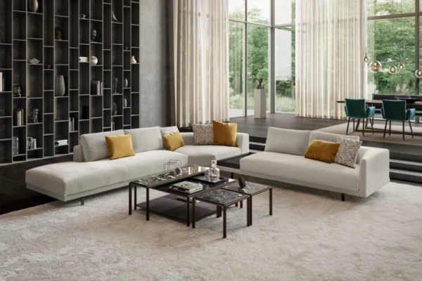 Bielefelder Werkstätten Sofa Long Island Bielefelder Werkstätten Sofa Long Island, weißer Bezug über Eck