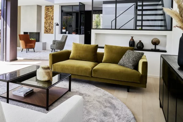 Bielefelder Werkstätten Sofa Long Island Bielefelder Werkstätten Sofa Long Island, grüner Samtbezug