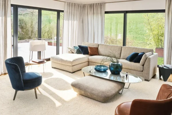 Bielefelder Werkstätten Sofa Inspiration Bielefelder Werkstätten Sofa Inspiration, Sofa über Eck mit hellem Bezug