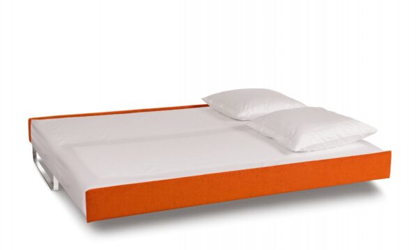 Swiss plus Schlafsofa Doppio Swiss plus Schlafsofa Doppio, Stoff orange, ausgezogen als Bett