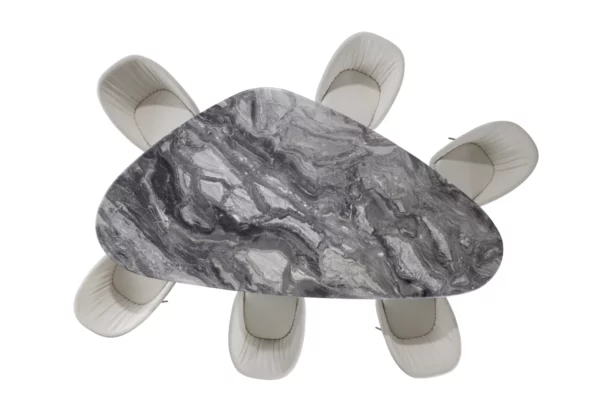 Draenert Esstisch Kent Draenert Esstisch Kent, Ansicht von oben mit sechs Stühlen