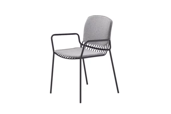 Draenert Outdoor-Stuhl Lou Draenert Outdoor-Stuhl Lou, Freisteller mit Sitz- und Rückenkissen grau