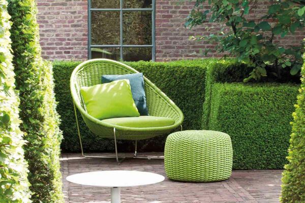 Paola Lenti Sessel Nido Paola Lenti Sessel Nido, hellgrünes Geflecht