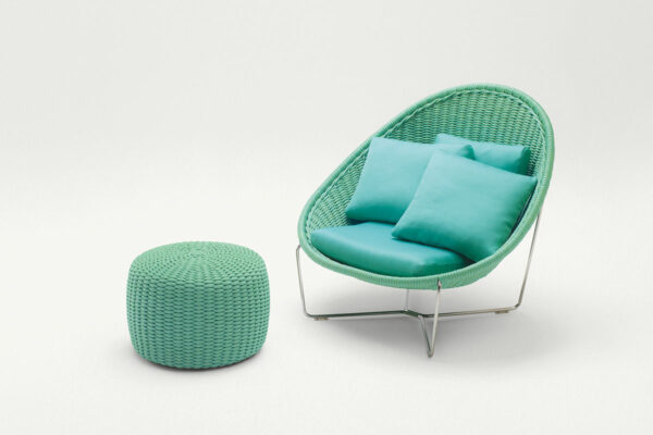Paola Lenti Sessel Nido Paola Lenti Sessel Nido, türkises Geflecht