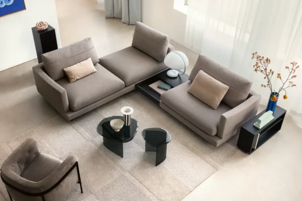 Rolf Benz Sofa Sina, Stoffbezug grau