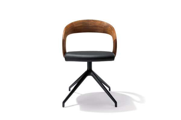 TEAM 7 Stuhl Girado TEAM 7 Stuhl Girado, Nussbaum, schwarzes Leder