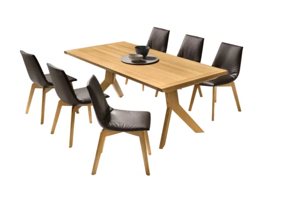 Team 7 Esstisch Yps, Eiche Wild Team 7 Esstisch Yps, Eiche Wild, mit Lui Stühlen