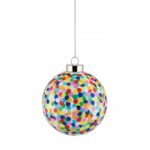 Alessi Weihnachtskugel Proust, eine Kugel an Schnur, Farben blau/gelb/grün/weiß