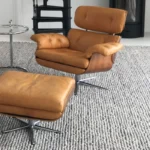 b.i.c carpets Teppich Stone, Ledersessel auf dem Teppich