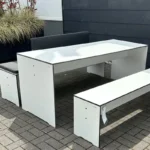 conmoto Essgruppe Riva, weiß mit anthrazitfarbenem Polster