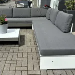 conmoto Loungegruppe Riva, weiß mit sinkelgrauer Auflage