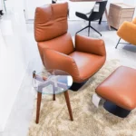 Cor Sessel und Hocker Jalis Lounge, Leder Cognac, aus unserer Ausstellung, 1
