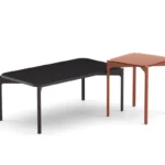 Dedon Izon, Beistelltisch und Couchtisch terracotta und black pepper