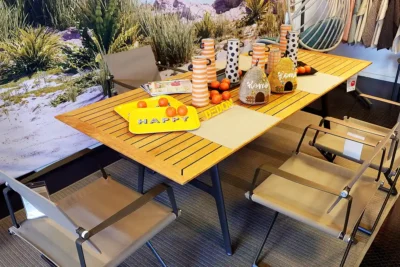 Dedon Esstisch SeaX, Platte Teak, für Oudoor und Indoor, 2