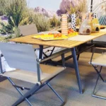Dedon Esstisch SeaX, Platte Teak, für Oudoor und Indoor, 2