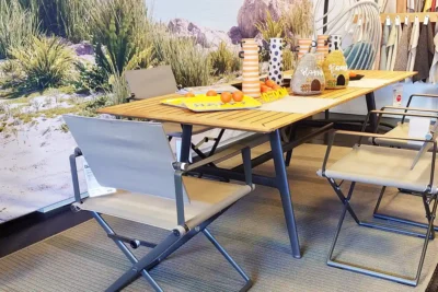 Dedon Esstisch SeaX, Platte Teak, für Oudoor und Indoor, 2