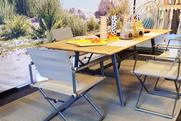 Dedon Esstisch SeaX, Platte Teak, für Oudoor und Indoor, 2