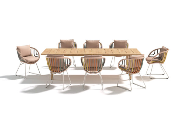 Dedon Stuhl Kida Dedon Stuhl Kida, Essgruppe acht Stühle und Tisch