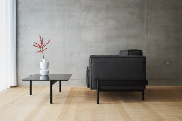 de Sede Sessel DS-21, grauer Stoffbezug de Sede Sessel DS-21, grauer Stoffbezug