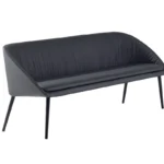 Draenert Bank Dan, dunkles Leder, schwarze Beine