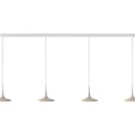 Grau Pendelleuchte Falling Leaf Trace, vier pendel, Farbe sand white