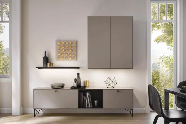 Hochwertige Häcker Küche Systemat AV 2040 und AV 6000, Sideboard und Hängeelement Hochwertige Häcker Küche Systemat AV 2040 und AV 6000, Sideboard und Hängeelement