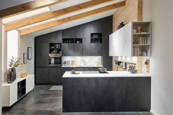 Häcker Küche concept130 comet, Spachtelbeton schwarz Häcker Küche concept130 comet, Spachtelbeton schwarz