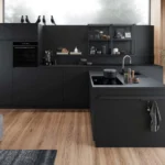 Tiefschwarze elegante Häcker Küche concept130 Perfect Soft