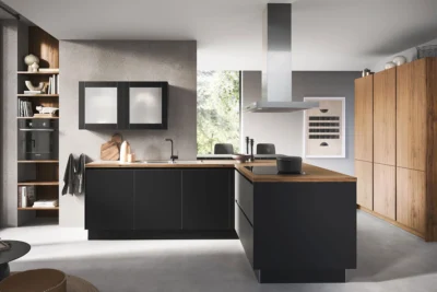 Hochwertige Häcker Küche concept130 Uno, schwarz