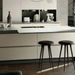 Funtionale Häcker Küche Systemat AV 5015, Sandbeige, Insel