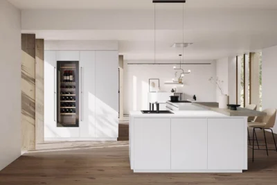 Weiße Häcker Küche systemat AV 2135 mit Weinkühlregal, Bild 2
