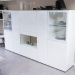 hülsta Highboard Neo, Lack weiß, Seitenansicht