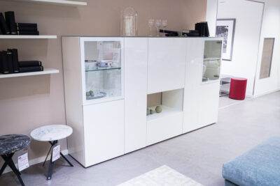 hülsta Highboard Neo, Lack weiß, Seitenansicht 2