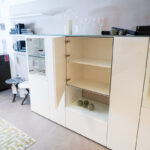 hülsta Highboard Neo, Lack weiß, mit offenen Türen