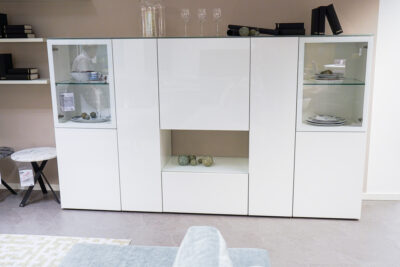 hülsta Highboard Neo, Lack weiß, Frontansicht