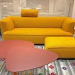 Leolux Sofa Loya, Stoff gelb, 3