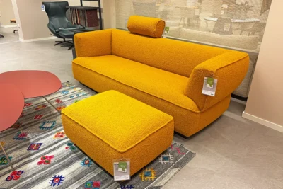 Leolux Sofa Loya, Stoff gelb, 2