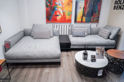 Rolf benz Sofa Nuvola, Stoff schwarz-weiß