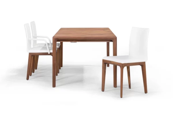 Scholtissek Esstisch Fugo Scholtissek Esstisch Fugo, mit drei weißen Stühlen