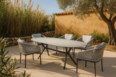 Sit mobilia Tisch Atlas, platte Keramik, Gestell Alu Guss