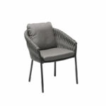 Solpuri Stapelsessel Corda, Sitz- und Rückenkissen anthrazit, seitliche Ansicht