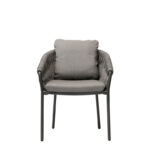 Solpuri Stapelsessel Corda, Sitz- und Rückenkissen anthrazit, frontale Ansicht