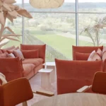 vitra Sofa Mariposa, apricotfarbener Bezug