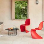 vitra panton chair, rot