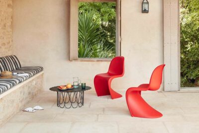 vitra panton chair, rot