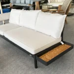 Weishäup Sofa Minu, Bezug hell, schwarzes Gestell