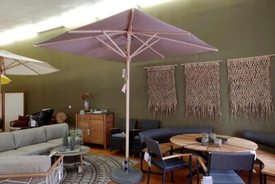 Weishäupl Sonnenschirm Klassiker, Stamm und Streben Esche, Acryltuch Leinen, Bild 1